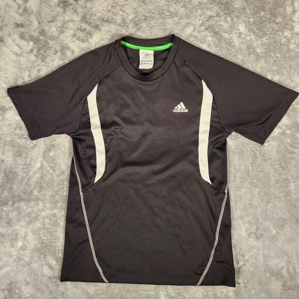 Adidas T-Shirt Mens S Black Excellent Short Sleeve Athletic Performance Logo